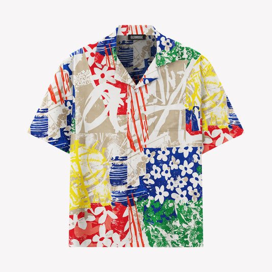 Patchwork Tropical Hawaiian Shirt