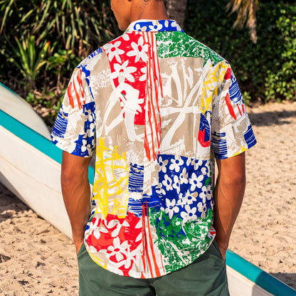 Patchwork Tropical Hawaiian Shirt