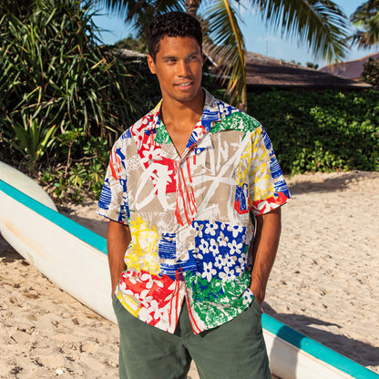 Patchwork Tropical Hawaiian Shirt