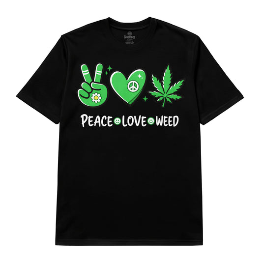 Peace Love Weed Graphic T-Shirt