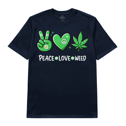 Peace Love Weed Graphic T-Shirt