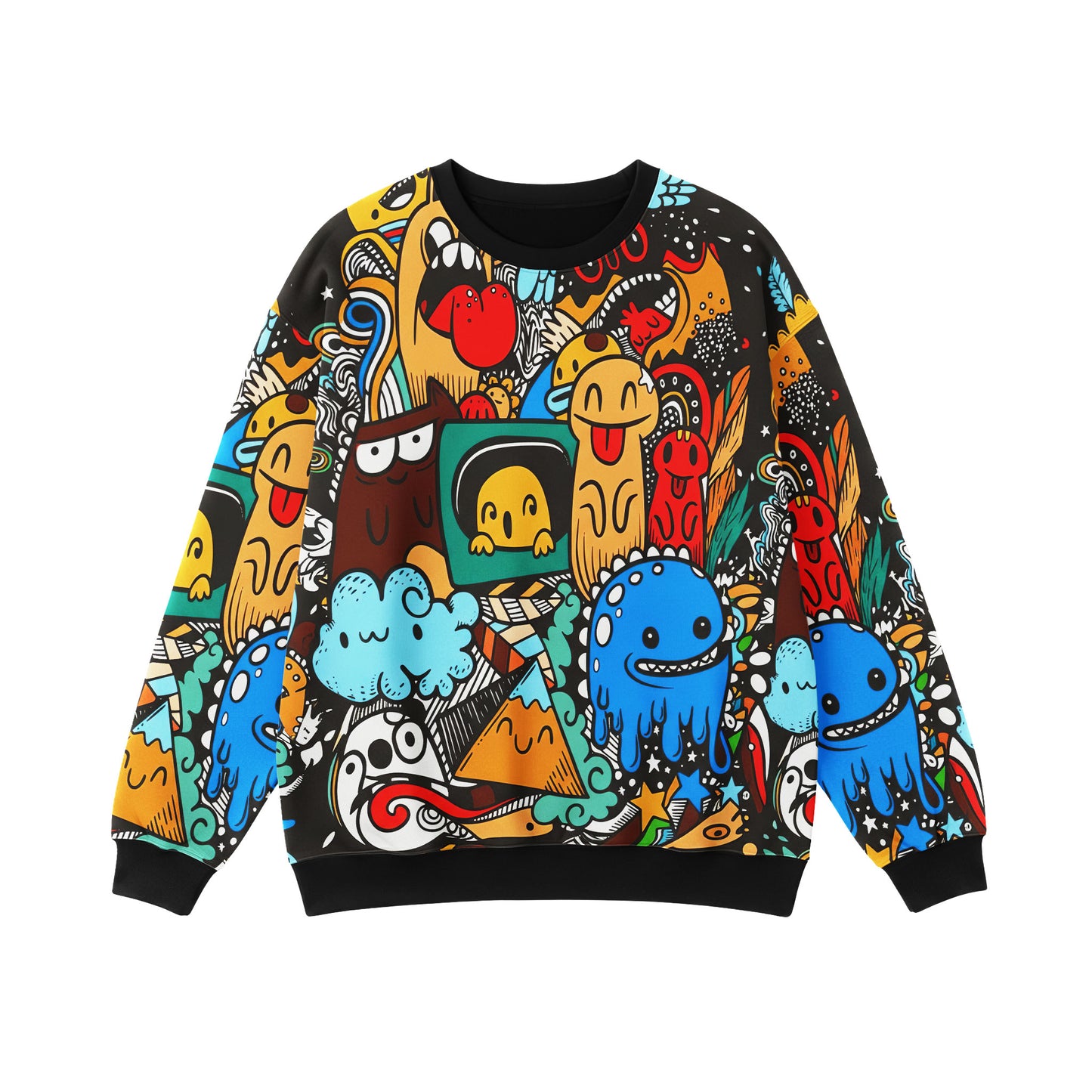 Playful Doodle Characters Streetwear Sweatshirt