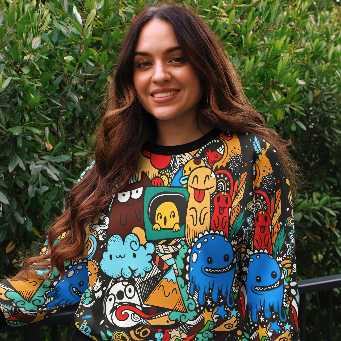 Playful Doodle Characters Streetwear Sweatshirt
