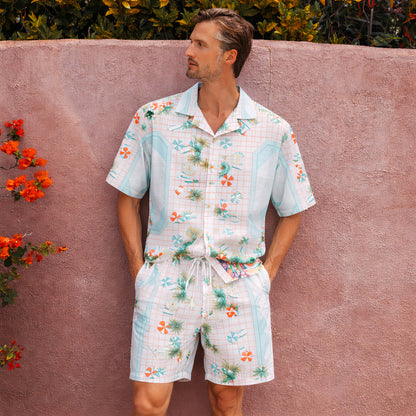 Poolside Retro Hawaiian Shirt & Shorts Set