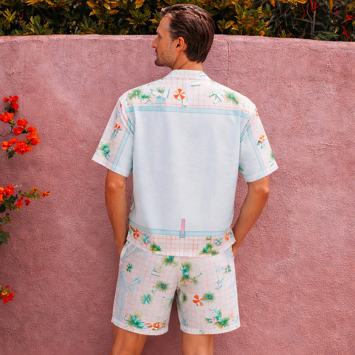 Poolside Retro Hawaiian Shirt & Shorts Set