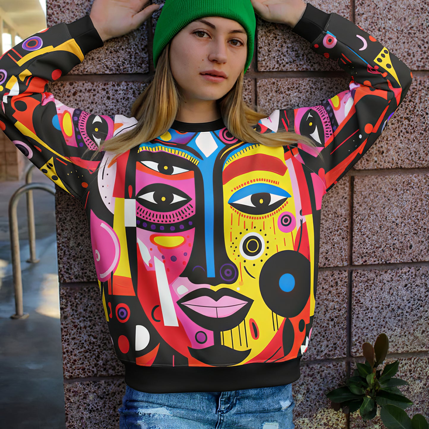 Pop Art Abstract Face Sweatshirt