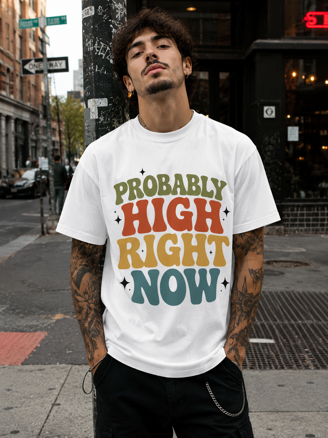 Probably High Right Now Retro Stoner Tee