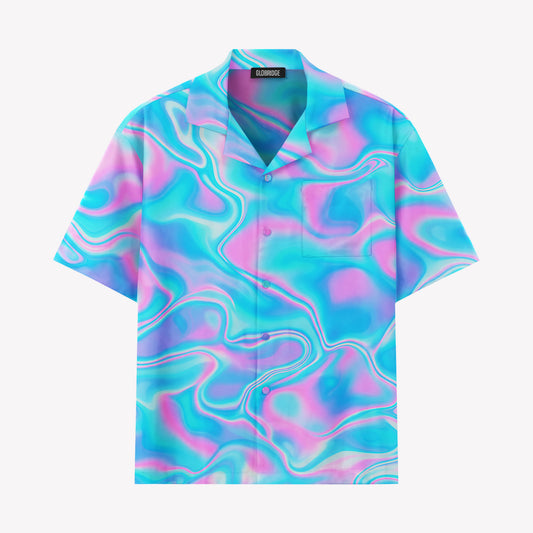 Psychedelic Marble Wave Hawaiian Shirt & Shorts Set