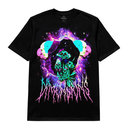 Psychedelic Mushroom Skull Art Tee