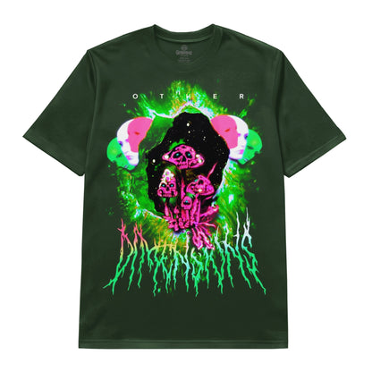 Psychedelic Mushroom Skull Art Tee