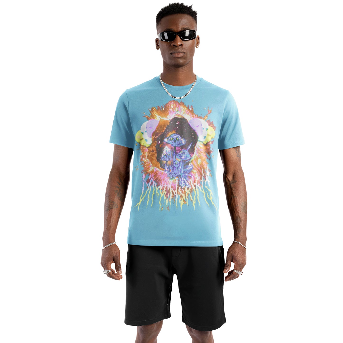 Psychedelic Mushroom Skull Art Tee