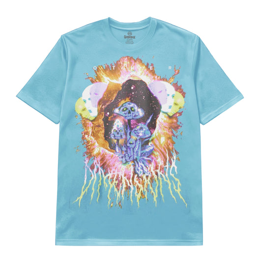 Psychedelic Mushroom Skull Art Tee