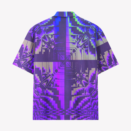 Psychedelic Neon Tunnel Hawaiian Shirt & Shorts Set
