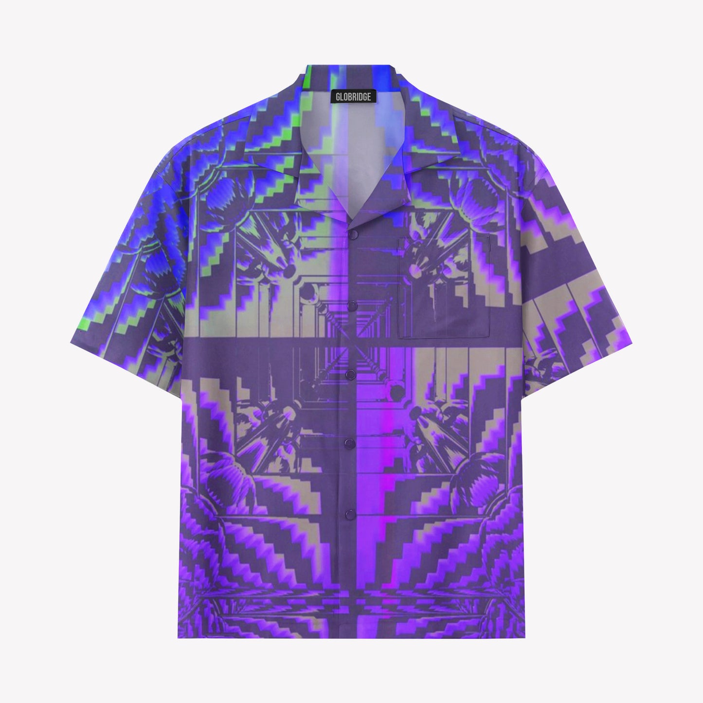 Psychedelic Neon Tunnel Hawaiian Shirt & Shorts Set