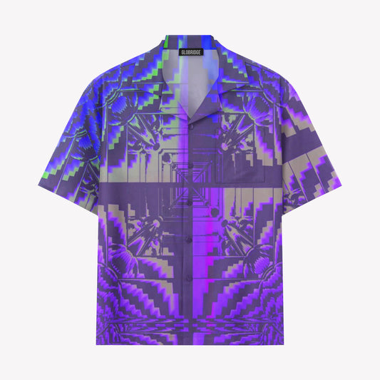 Psychedelic Neon Tunnel Hawaiian Shirt & Shorts Set
