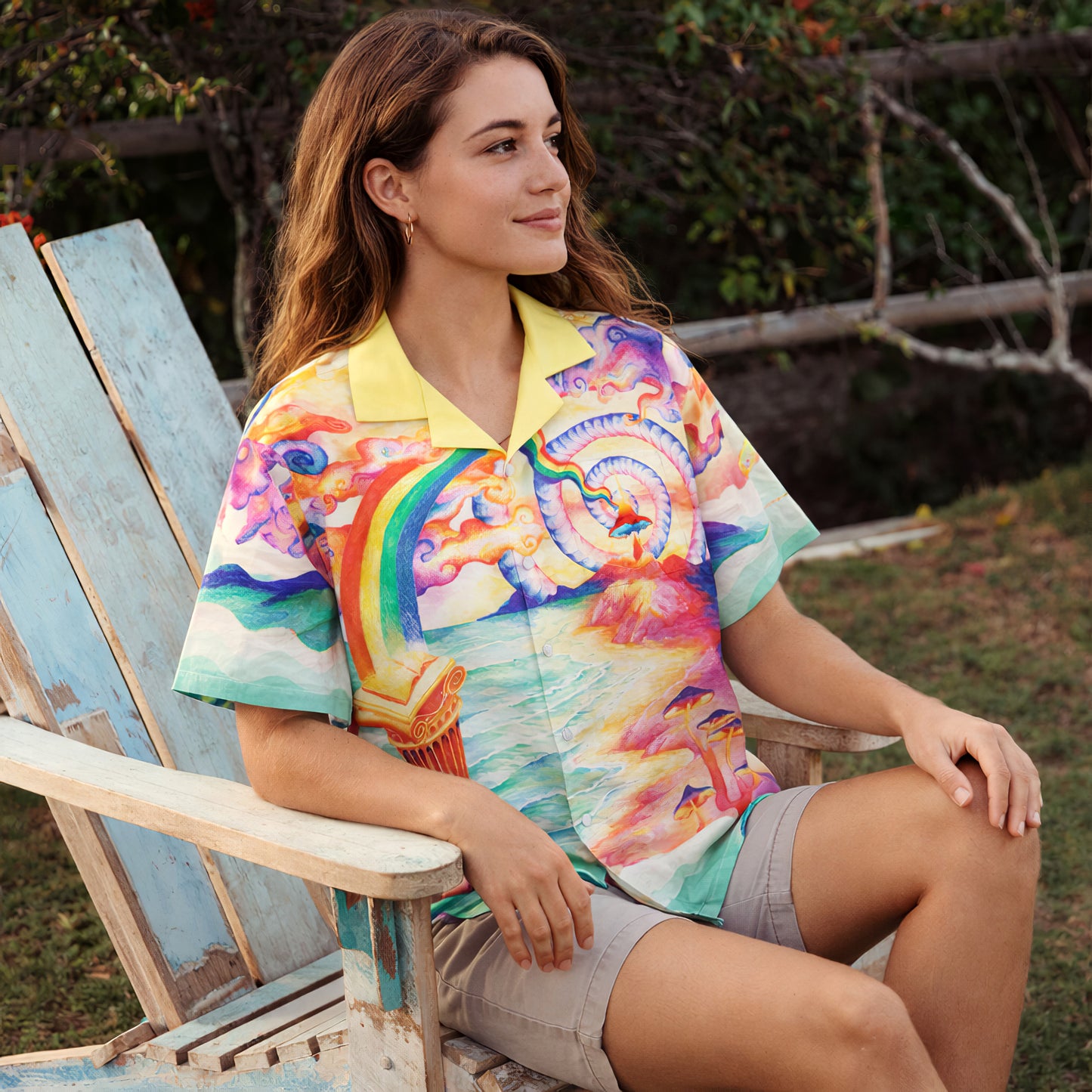 Psychedelic Rainbow Statement Shirt