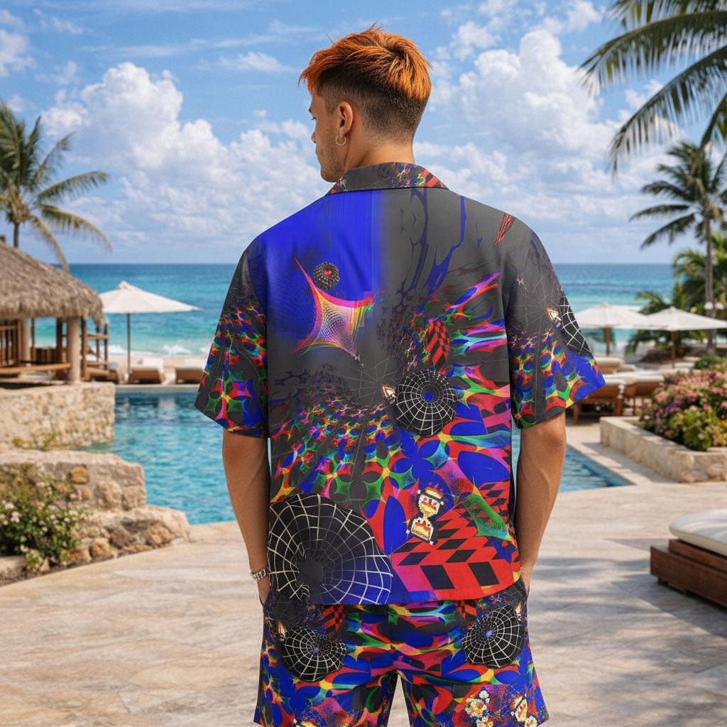 Psychedelic Rave Summer Shirt & Shorts Set