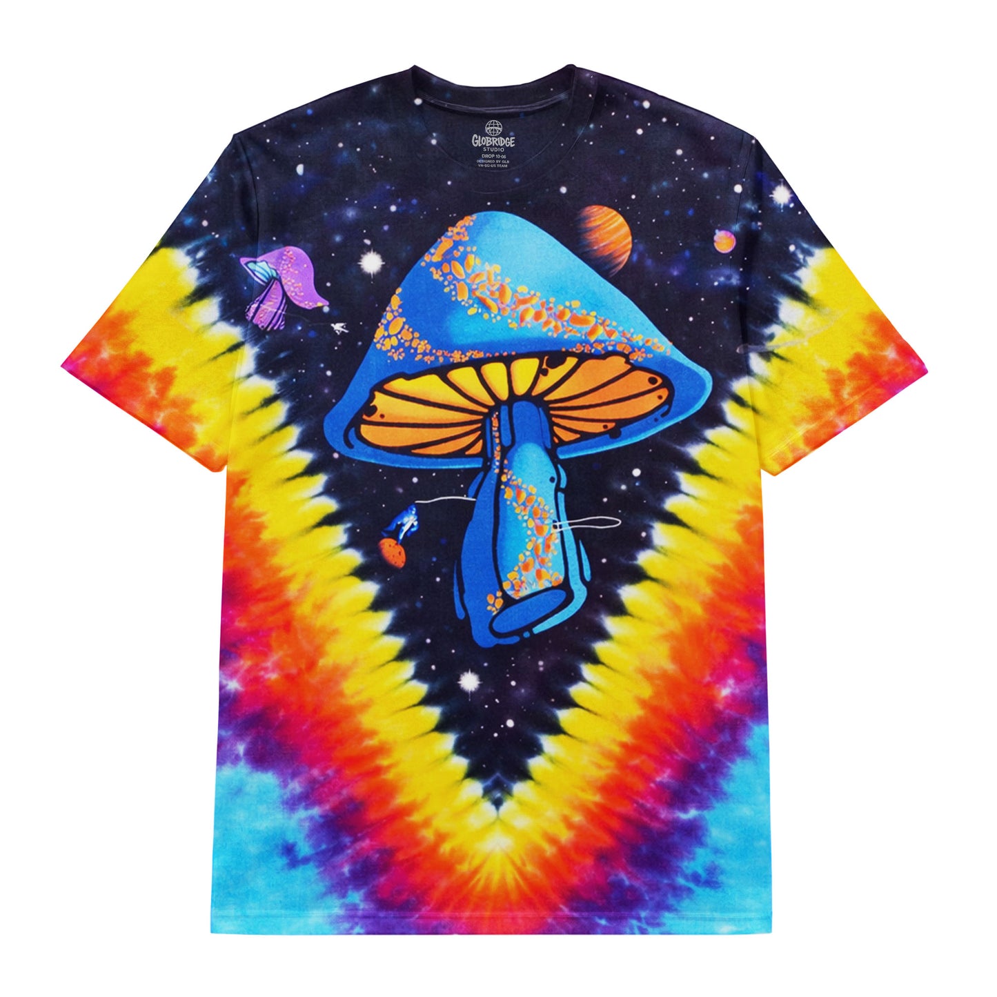 Psychedelic Space Mushroom Tie Dye T-Shirt
