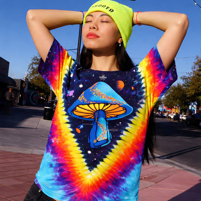 Psychedelic Space Mushroom Tie Dye T-Shirt