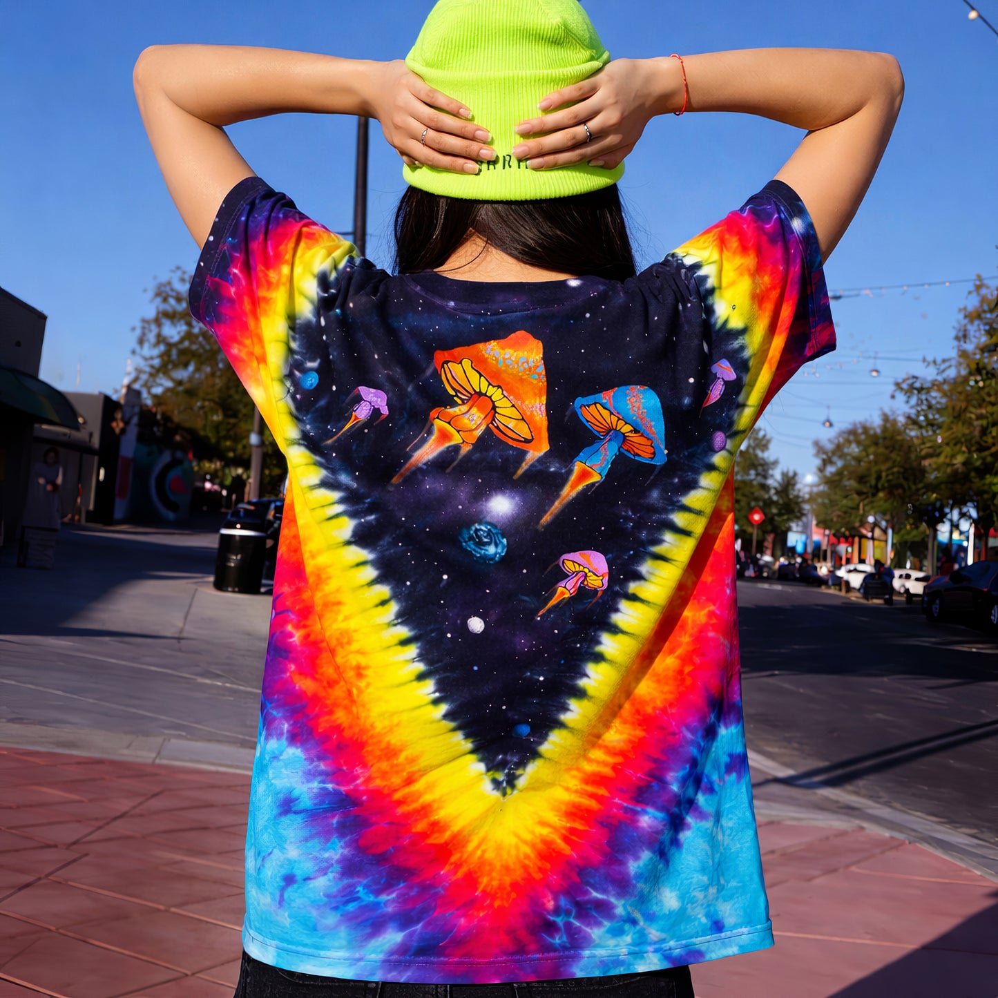 Psychedelic Space Mushroom Tie Dye T-Shirt
