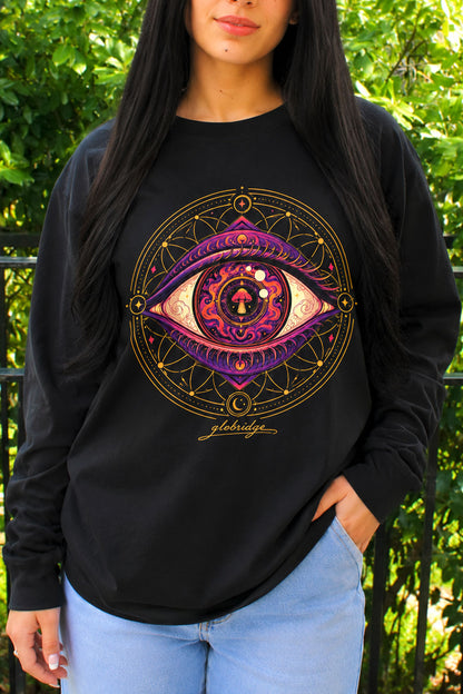 Psychedelic Third Eye Mushroom Long Sleeve Shirt