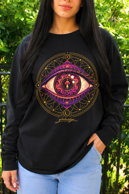Psychedelic Third Eye Mushroom Long Sleeve Shirt