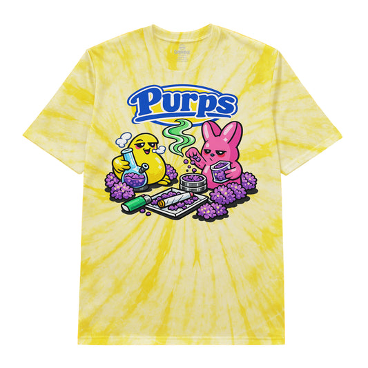 Purps Cartoon Tie-Dye Graphic T-Shirt