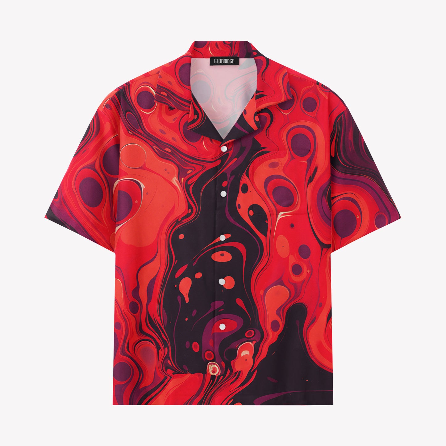 Red Abstract Marble Shirts & Shorts Set