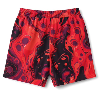 Red Abstract Marble Shirts & Shorts Set