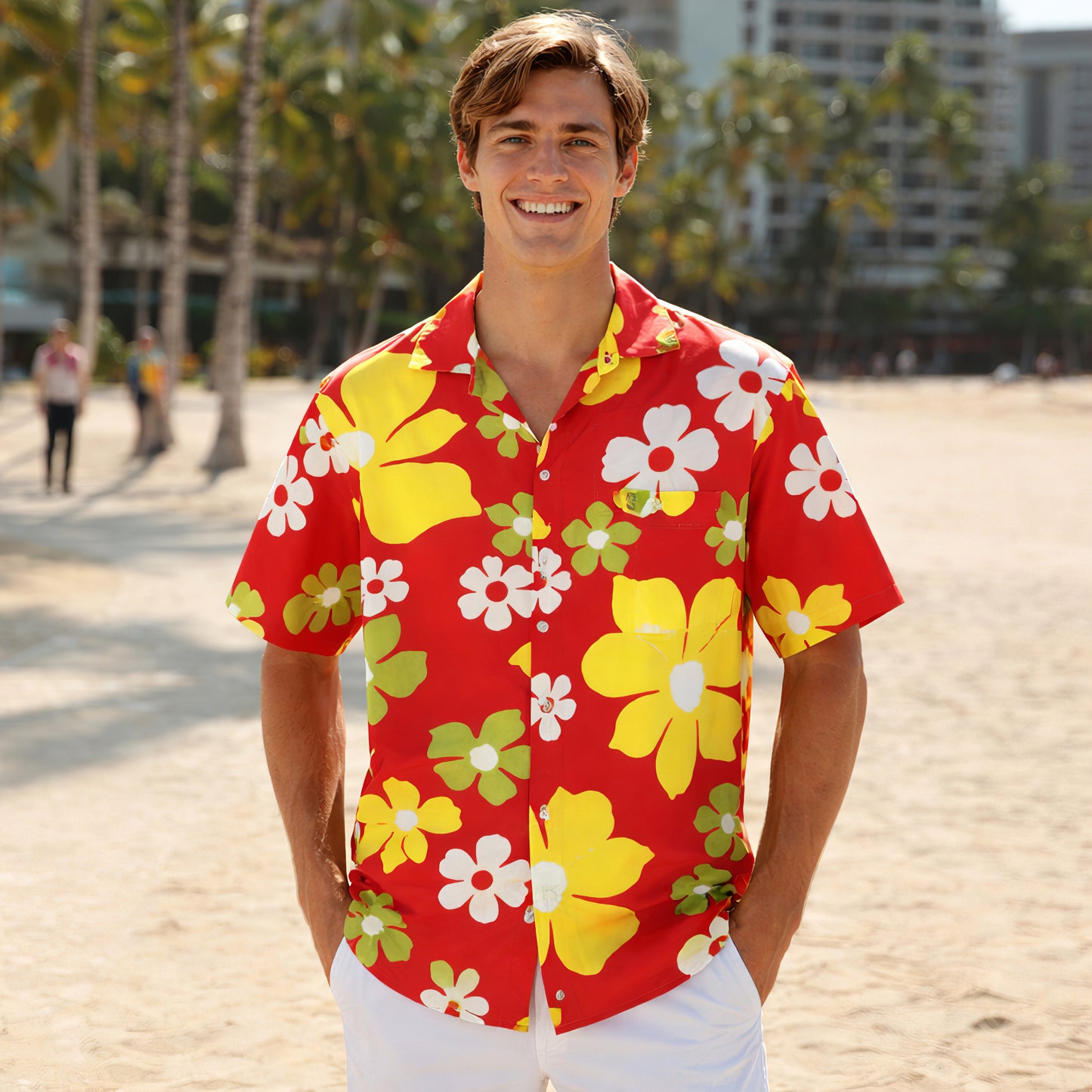 Red Tropical Hibiscus Hawaiian Shirt