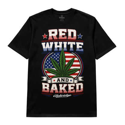 Red White And Baked Patriotic Black Tee