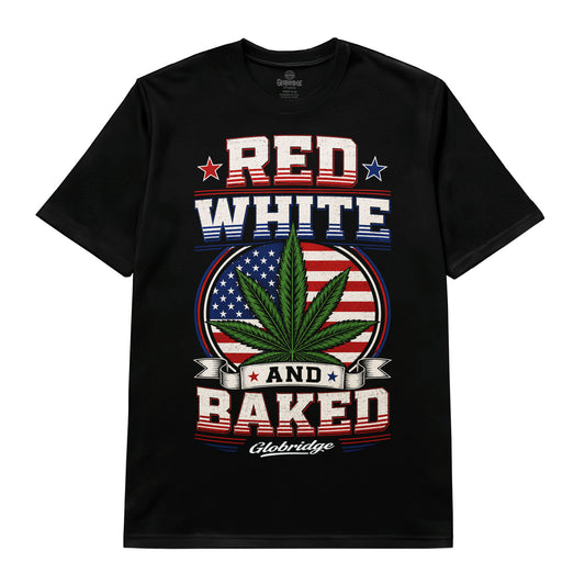 Red White And Baked Patriotic Black Tee
