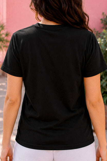 Red White And Baked Patriotic Black Tee