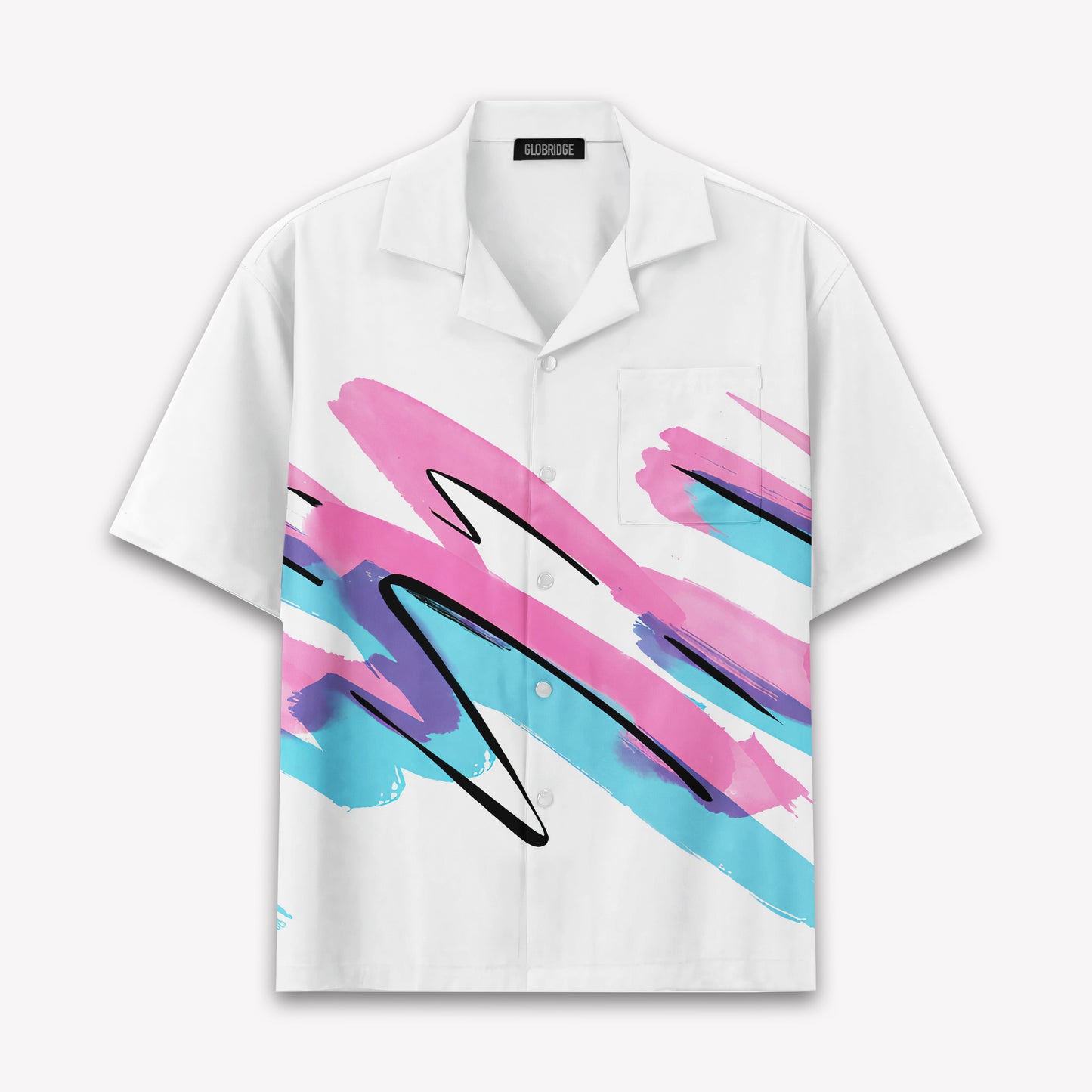 Retro 80s Memphis Brush Hawaiian Shirt