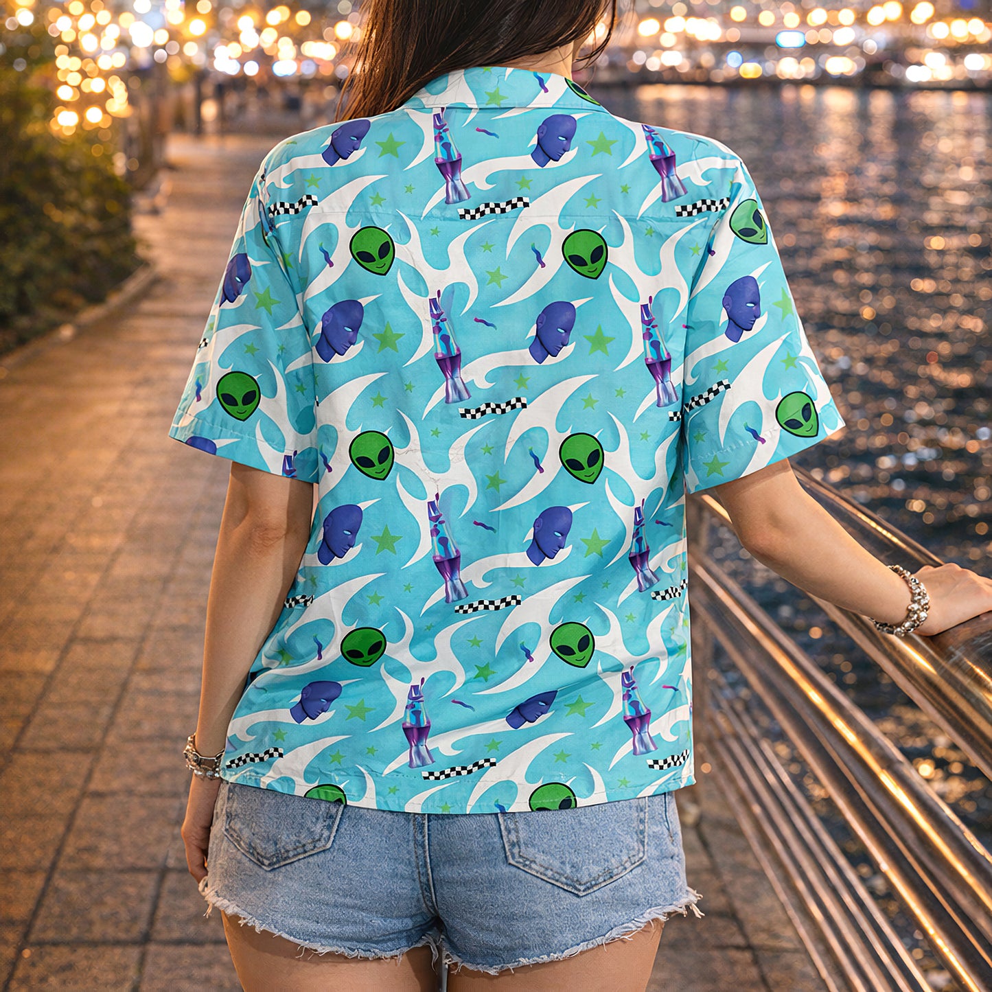 Retro Alien Vaporwave Hawaiian Shirt