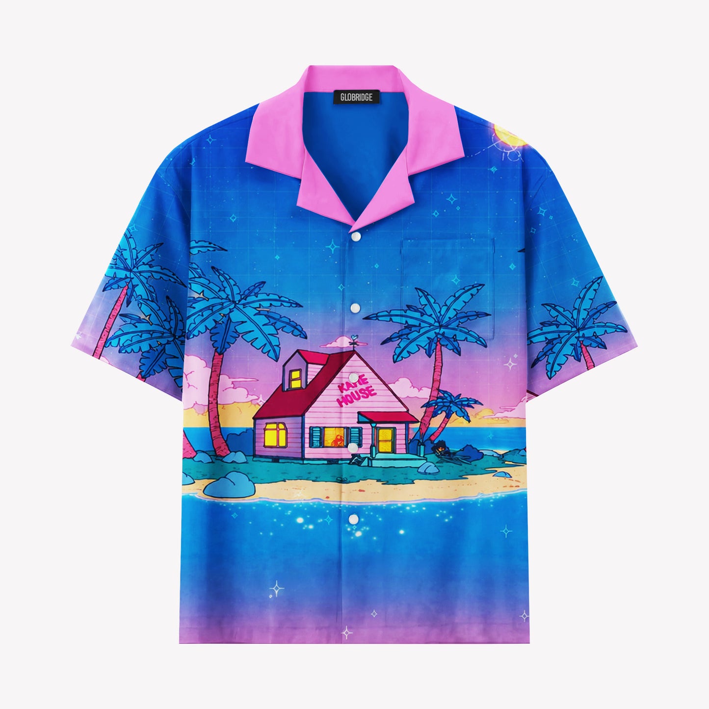 Retro Anime Island Sunset Hawaiian Shirt