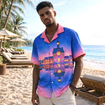 Retro Anime Twilight Town Hawaiian Shirt
