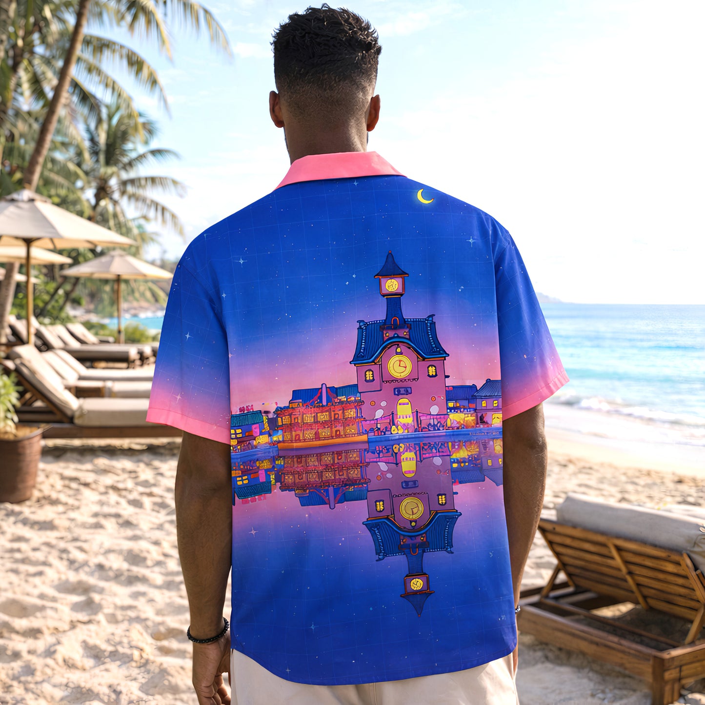 Retro Anime Twilight Town Hawaiian Shirt