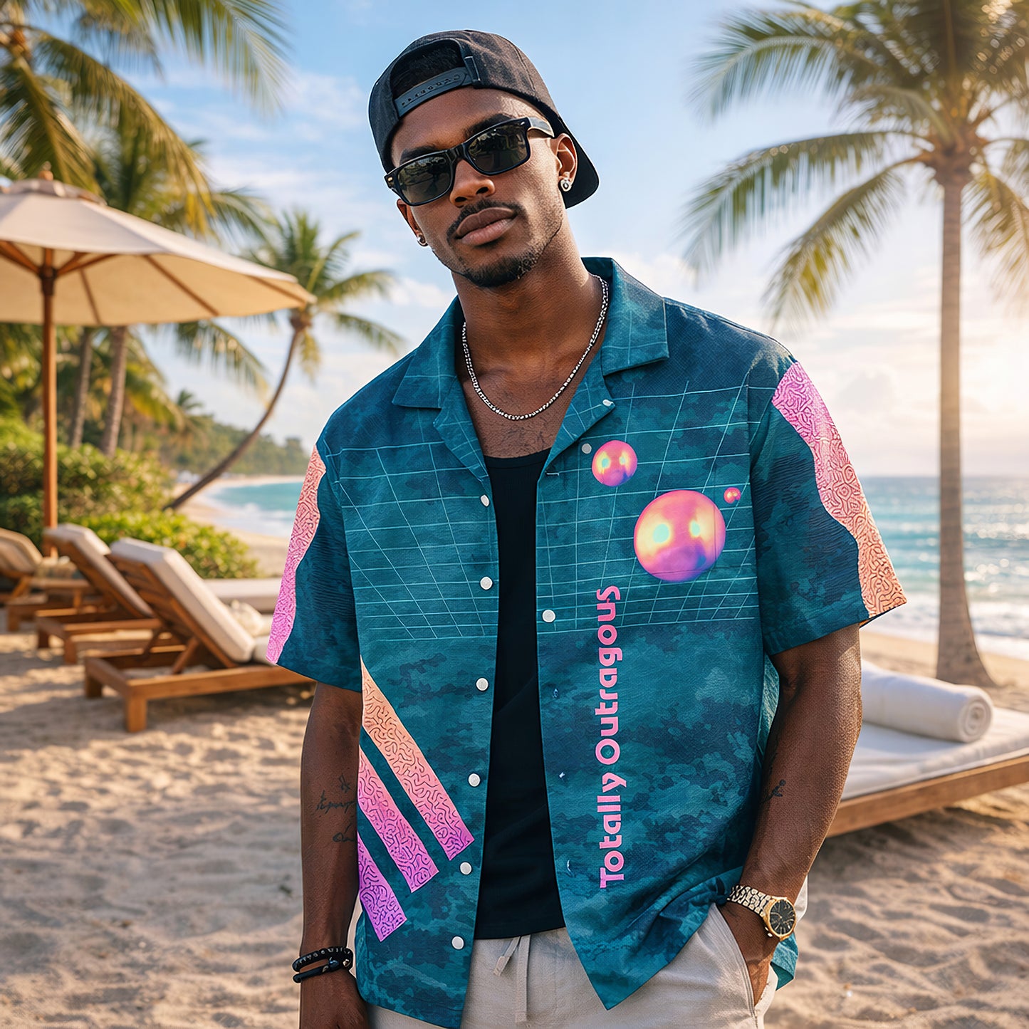 Retro Futuristic Vaporwave Hawaiian Shirt