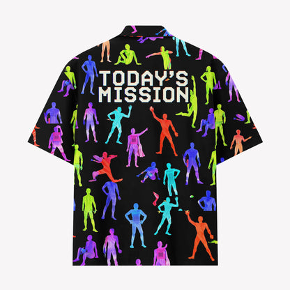 Retro Game Neon Silhouette Hawaiian Shirt