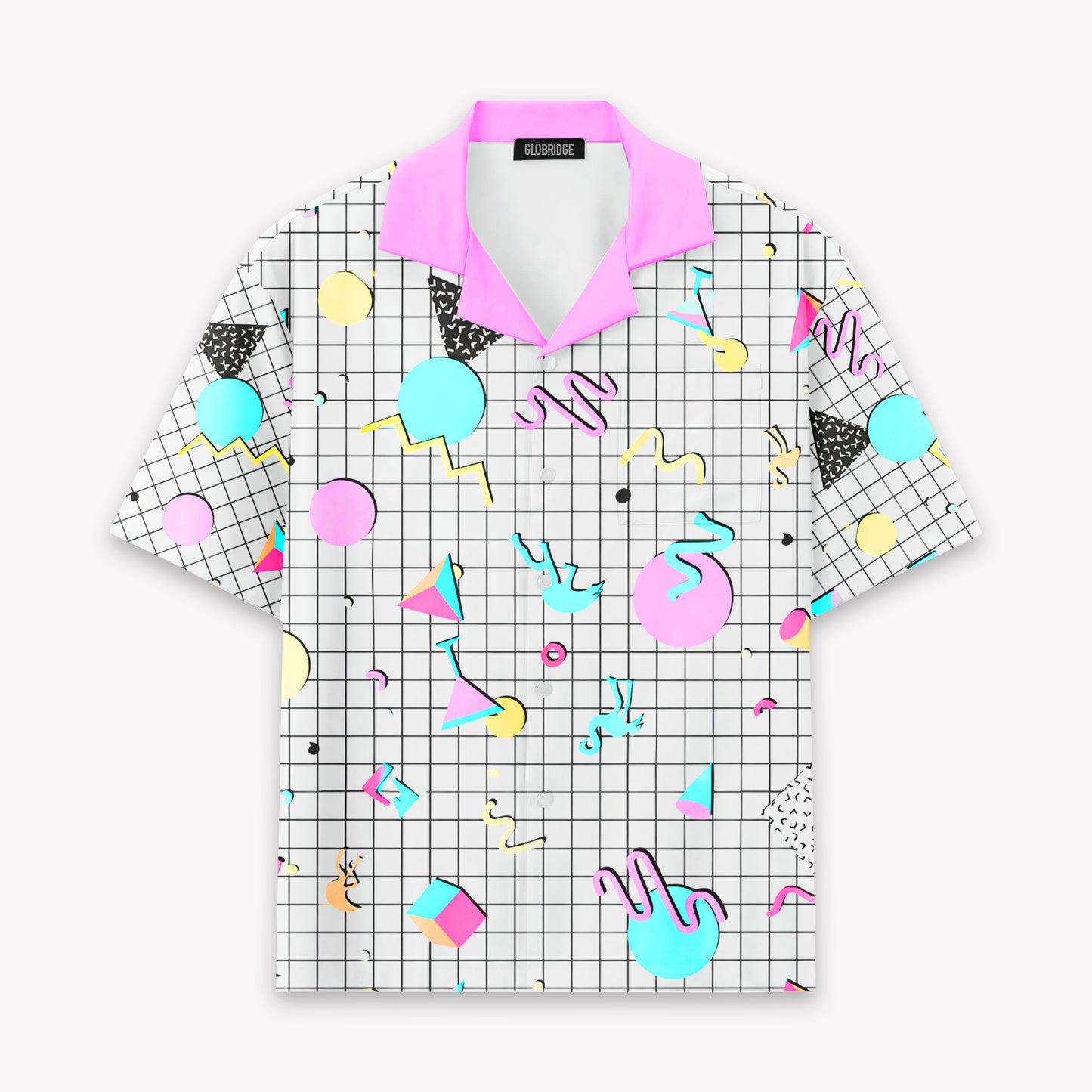 Retro Memphis Grid Hawaiian Shirt