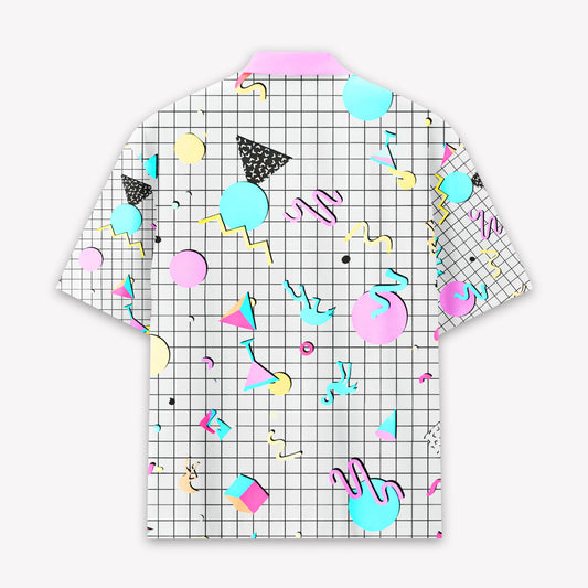 Retro Memphis Grid Hawaiian Shirt