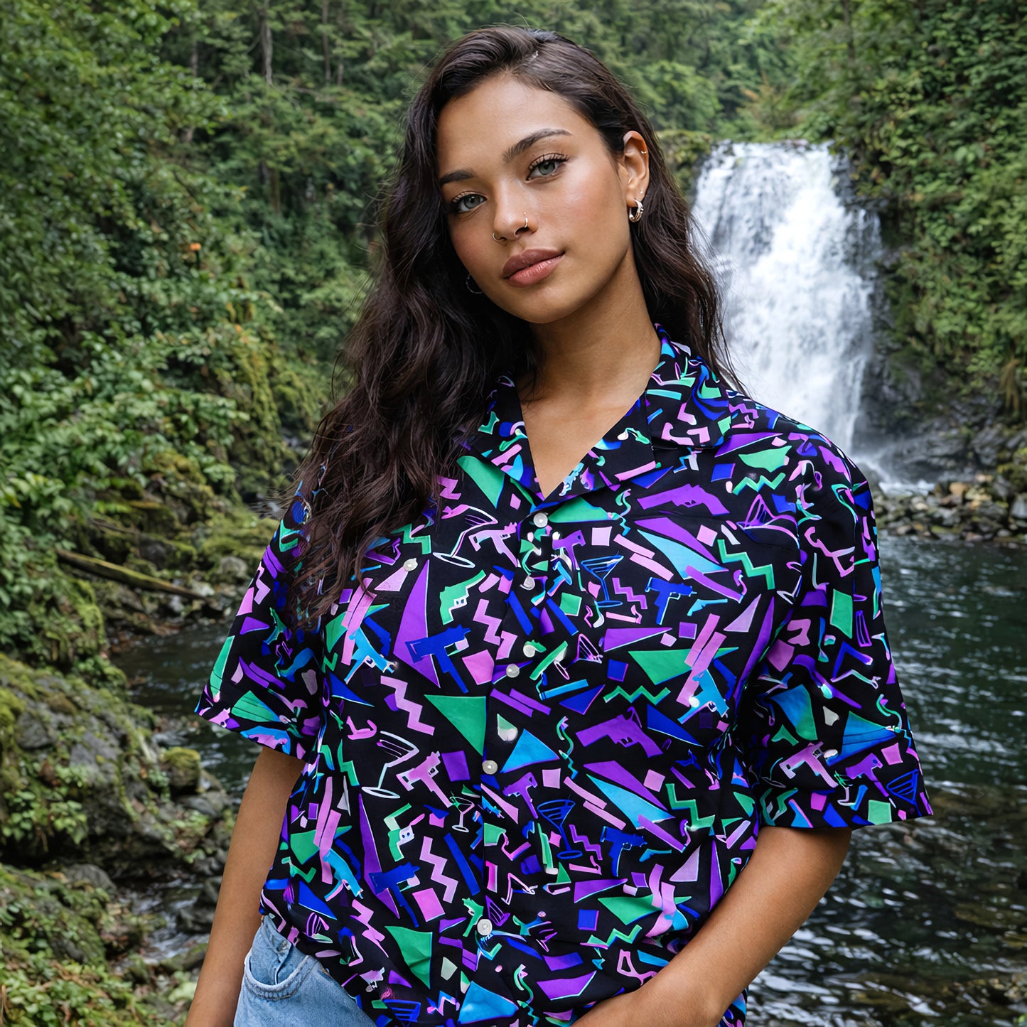 Retro Memphis Neon Party Hawaiian Shirt