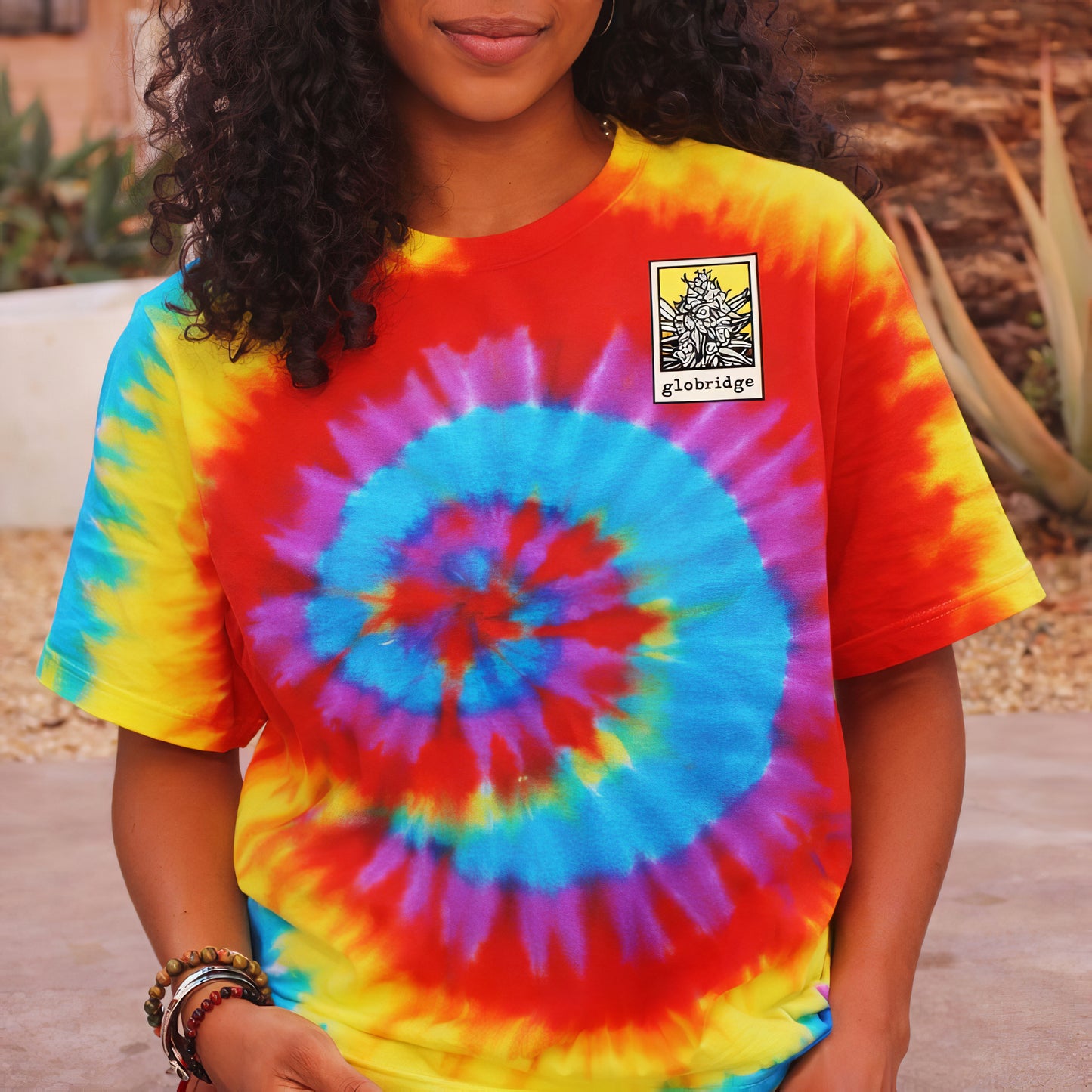 Retro Plant Icons Tie-Dye T-Shirt