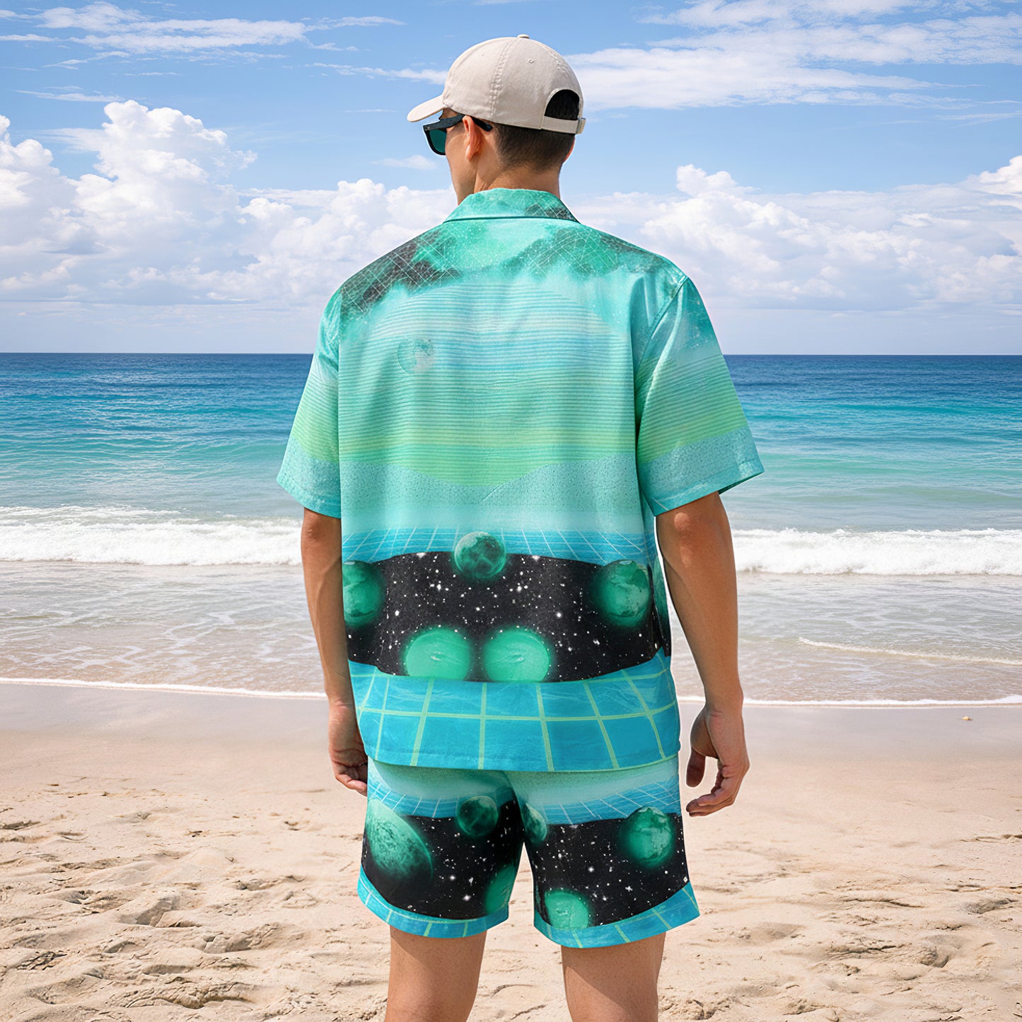 Retro Space Summer Shirts & Shorts Set