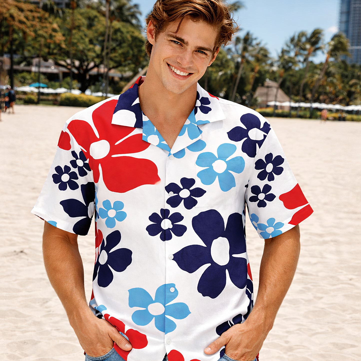 Retro Summer Floral Hawaiian Shirt