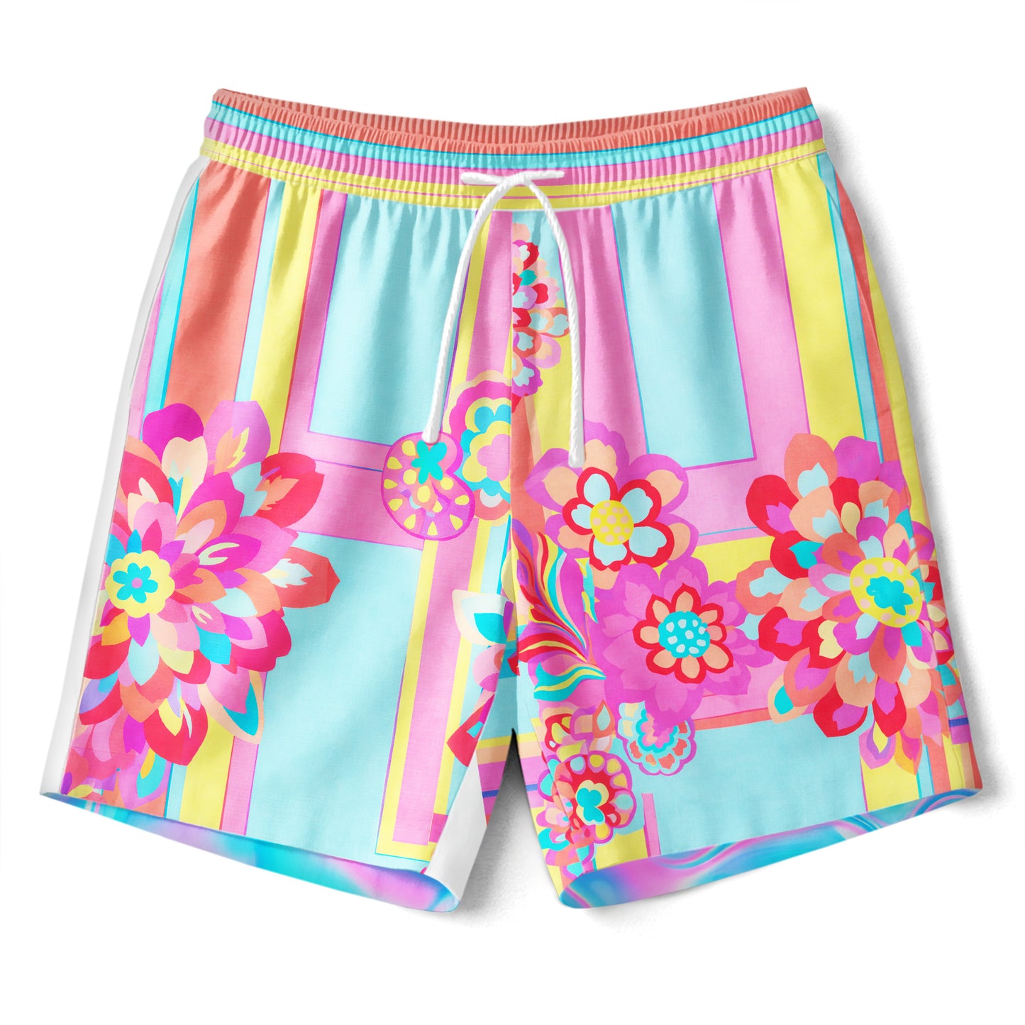 Retro Tropical Floral Hawaiian Shirt & Shorts Set