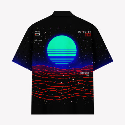 Retro Vaporwave Neon Sun Hawaiian Shirt