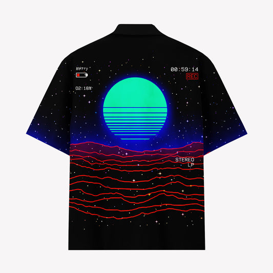 Retro Vaporwave Neon Sun Hawaiian Shirt