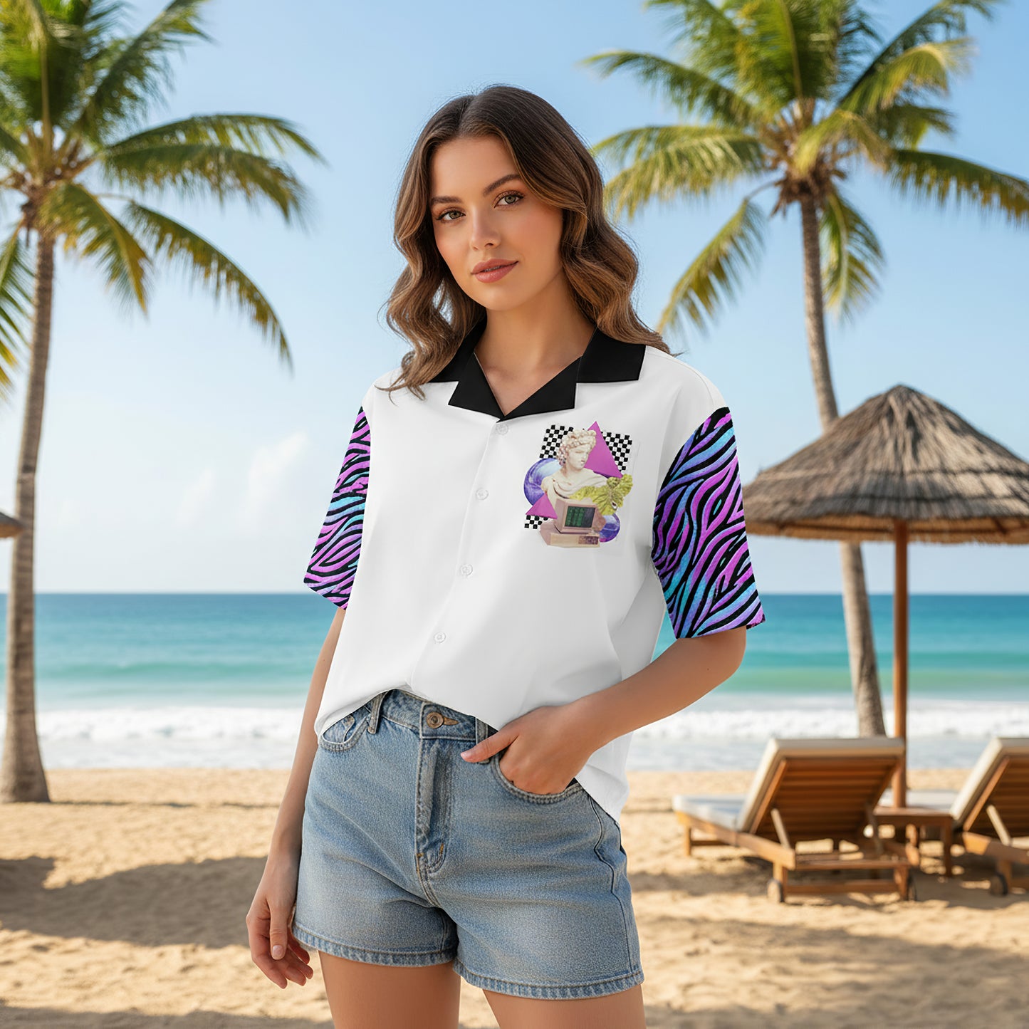 Retro Vaporwave Statue Hawaiian Shirt